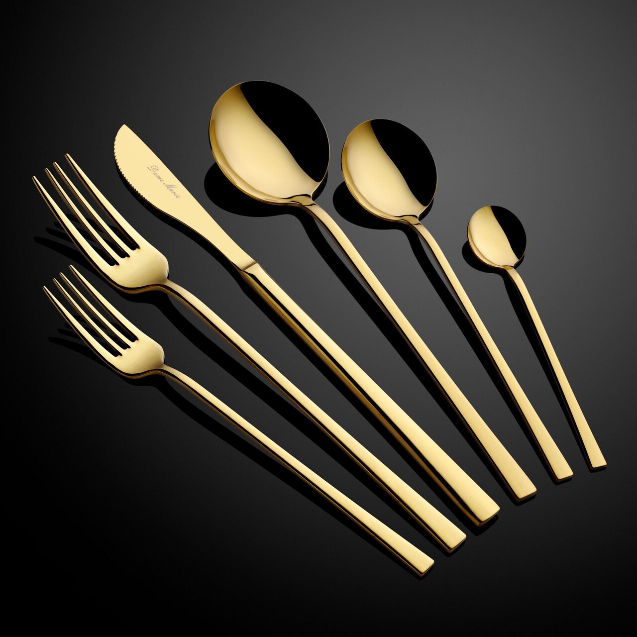 Set tacamuri, Hermia, 645DRM1239, Lingură de masă: 20,8 cm (6 bucăți), Auriu - imagine 3